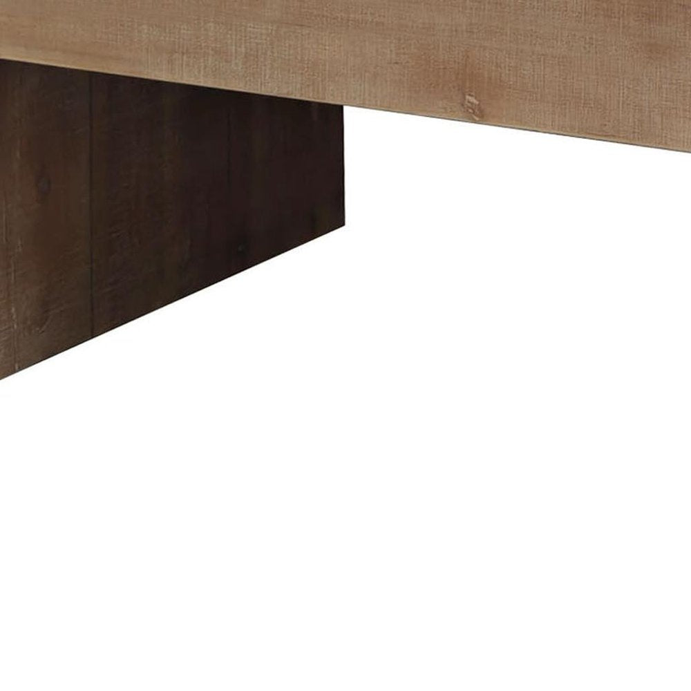 49" Natural Wood Chunky Rectangular Coffee Table