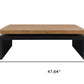48" Natural and Black Wood Floating Frame Coffee Table