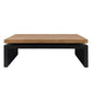 48" Natural and Black Wood Floating Frame Coffee Table