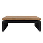 48" Natural and Black Wood Floating Frame Coffee Table