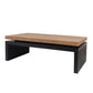 48" Natural and Black Wood Floating Frame Coffee Table