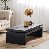 48" Black Wood Floating Frame Coffee Table