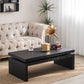 48" Black Wood Floating Frame Coffee Table