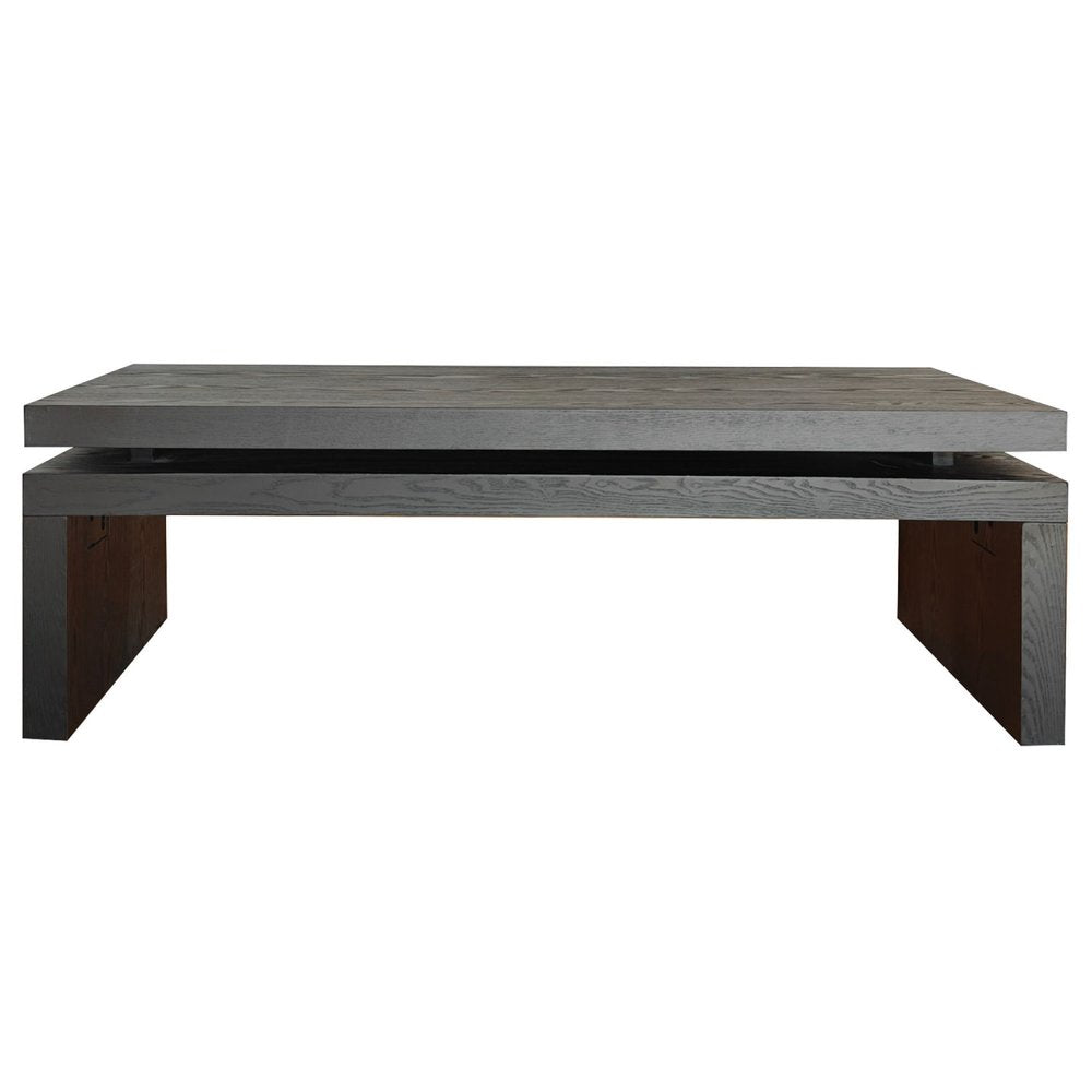 48" Black Wood Floating Frame Coffee Table