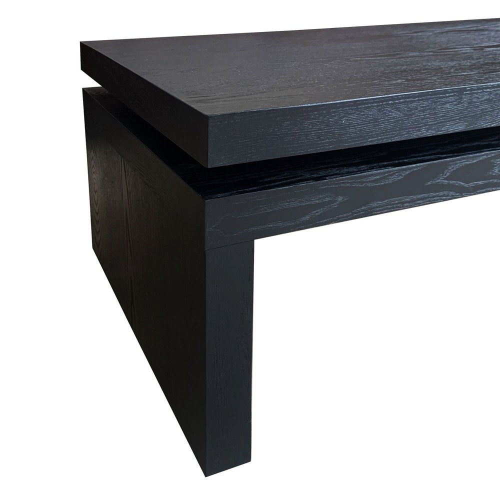 48" Black Wood Floating Frame Coffee Table