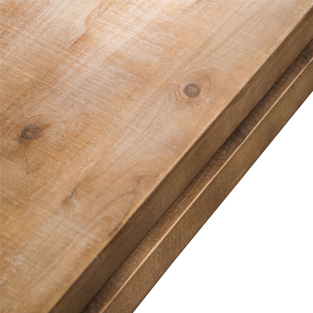 48" Natural Wood Distressed Floating Frame Coffee Table