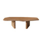 47" Natural Wood Free Form Double Pedestal Coffee Table
