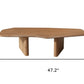47" Natural Wood Free Form Double Pedestal Coffee Table