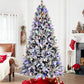 7.5' White Pre Lit Full Flocked Fir Christmas Tree