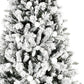 7.5' White Pre Lit Full Flocked Fir Christmas Tree