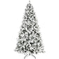 7.5' White Pre Lit Full Flocked Fir Christmas Tree