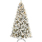 7.5' White Pre Lit Full Flocked Fir Christmas Tree
