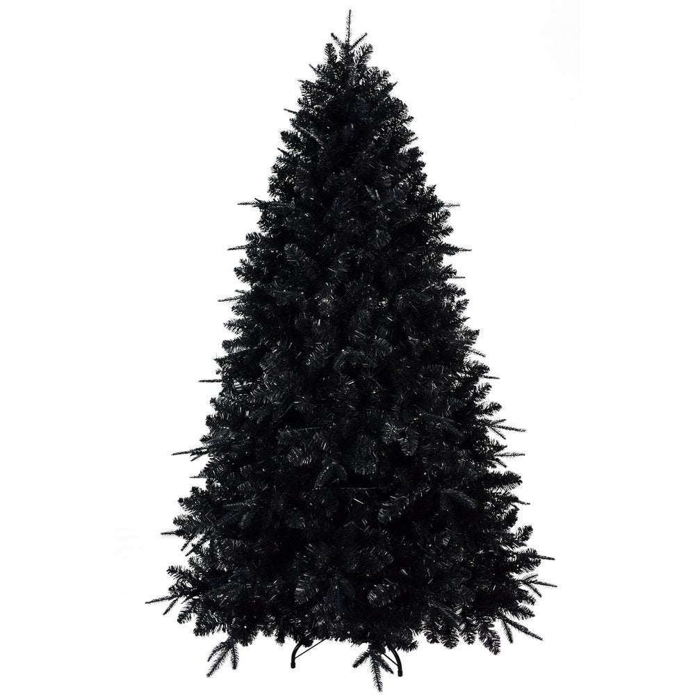 7.5' Black Pre Lit Full Fir Christmas Tree