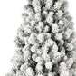 6' White Pre Lit Full Flocked Fir Christmas Tree