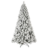 6' White Pre Lit Full Flocked Fir Christmas Tree