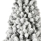 6' White Pre Lit Full Flocked Fir Christmas Tree