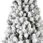 6' White Pre Lit Full Flocked Fir Christmas Tree