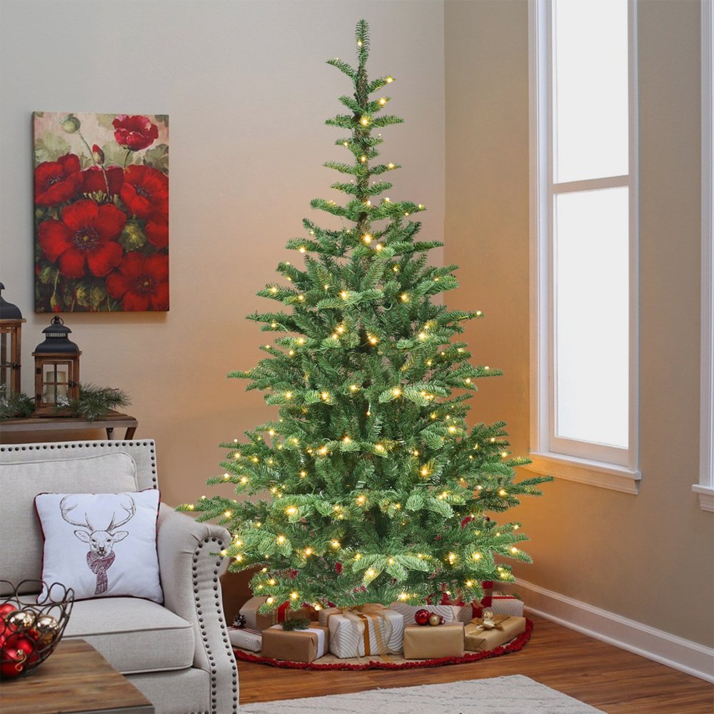 8' Pre Lit Sparse Fir Christmas Tree