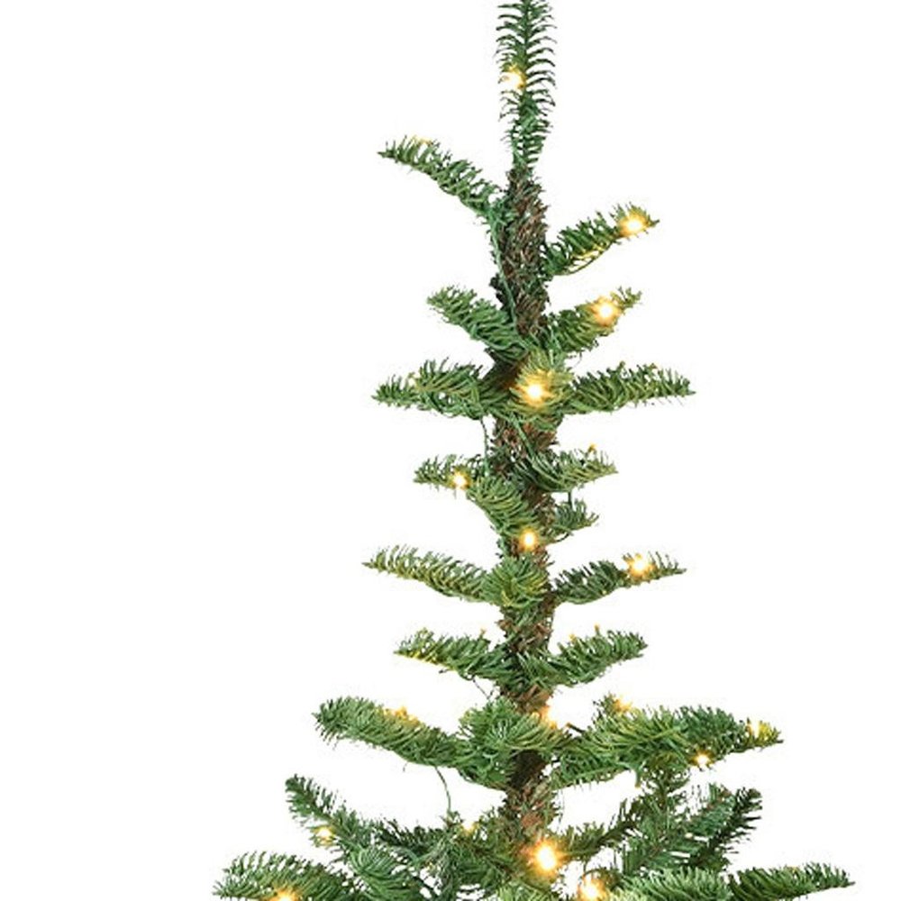 6' White Pre Lit Full Flocked Fir Christmas Tree