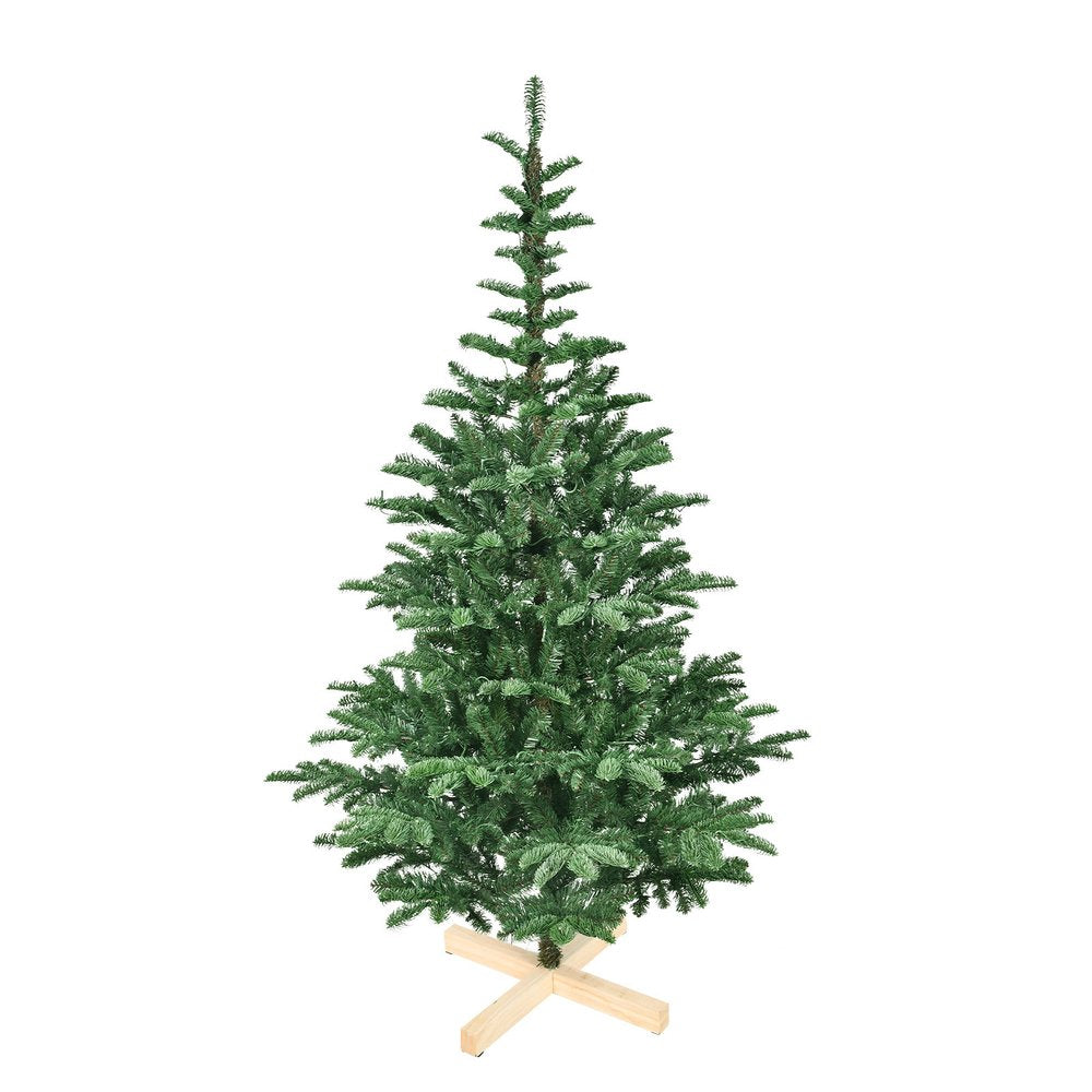 6' White Pre Lit Full Flocked Fir Christmas Tree
