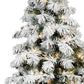 7' White Pre Lit Full Flocked Fir Christmas Tree