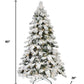 7' White Pre Lit Full Flocked Fir Christmas Tree