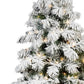 7' White Pre Lit Full Flocked Fir Christmas Tree