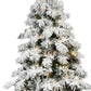 7' White Pre Lit Full Flocked Fir Christmas Tree