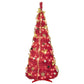6' Red Tinsel Pre Lit Pop Up Christmas Tree With Decorations