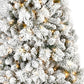 6' White Pre Lit Full Flocked Fir Christmas Tree