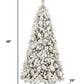7.5' White Pre Lit Full Flocked Fir Christmas Tree