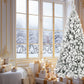 6' White Pre Lit Full Flocked Fir Christmas Tree