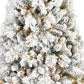 7.5' White Pre Lit Full Flocked Fir Christmas Tree