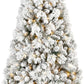 7.5' White Pre Lit Full Flocked Fir Christmas Tree