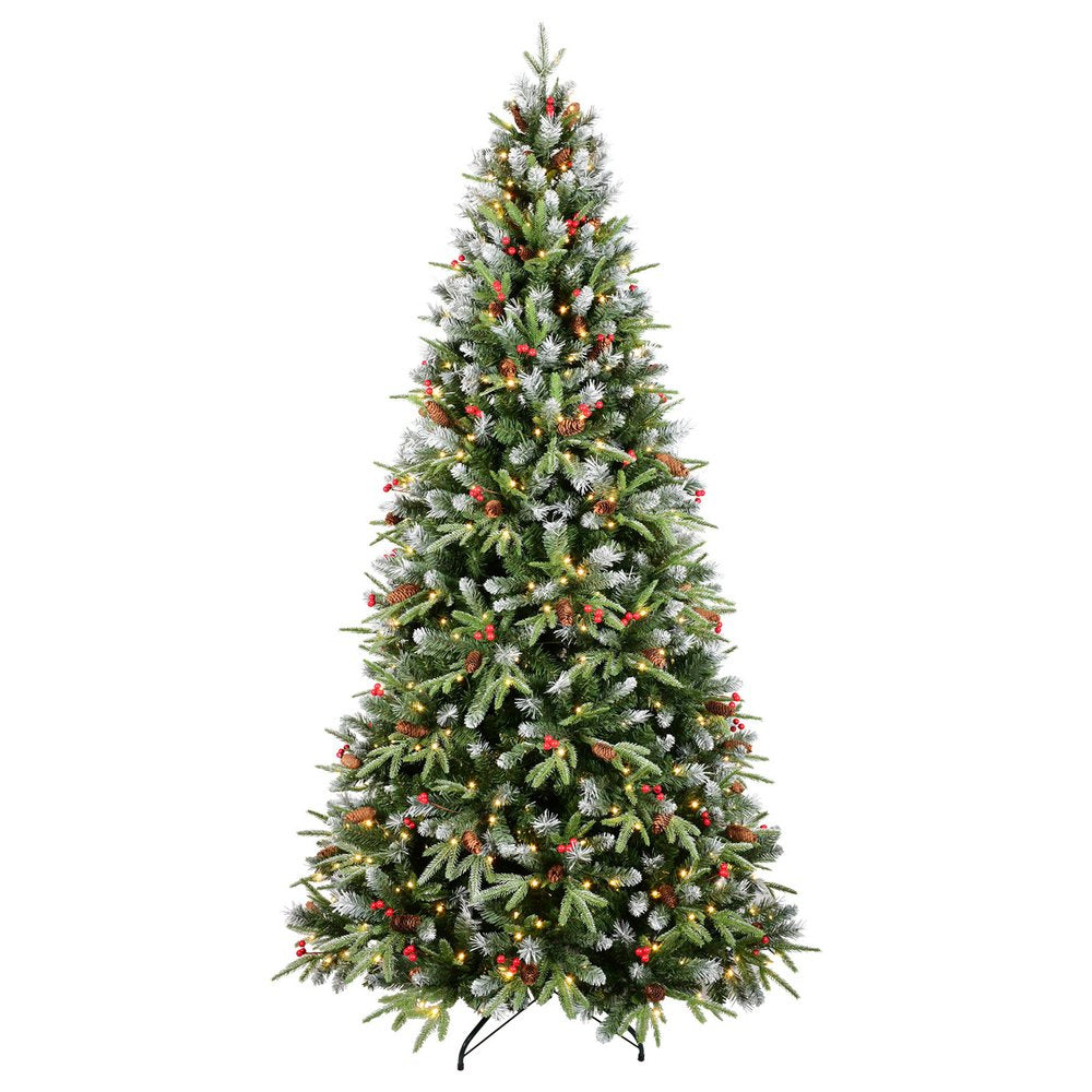 9' Pre Lit Full Fir Christmas Tree With Decorations