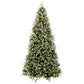 6' Green And White Pre Lit Full Fir Christmas Tree With Decorations