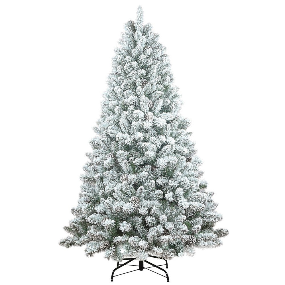 4' White Full Flocked Fir Christmas Tree With Decorations