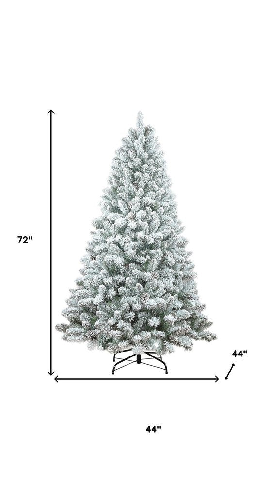 4' White Full Flocked Fir Christmas Tree With Decorations