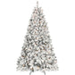 7.5' White Pre Lit Full Flocked Fir Christmas Tree