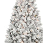 7.5' White Pre Lit Full Flocked Fir Christmas Tree