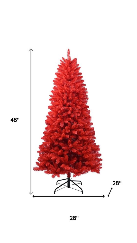 4' Red Full Fir Christmas Tree