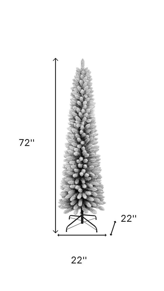 5' White Slender Flocked Fir Christmas Tree