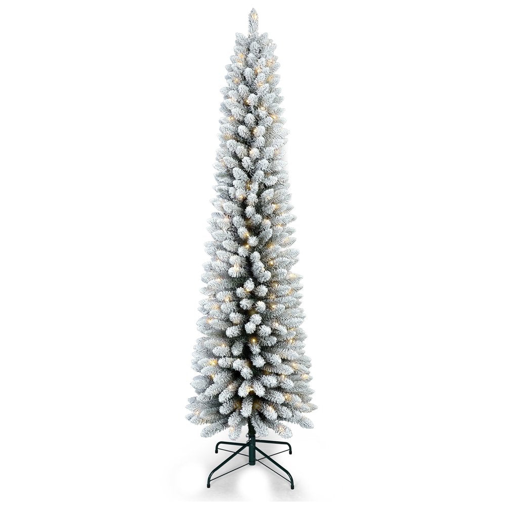 5' White Slender Flocked Fir Christmas Tree