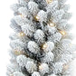 5' White Slender Flocked Fir Christmas Tree