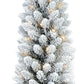 5' White Slender Flocked Fir Christmas Tree