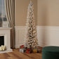 5' White Slender Flocked Fir Christmas Tree