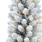 5' White Slender Flocked Fir Christmas Tree