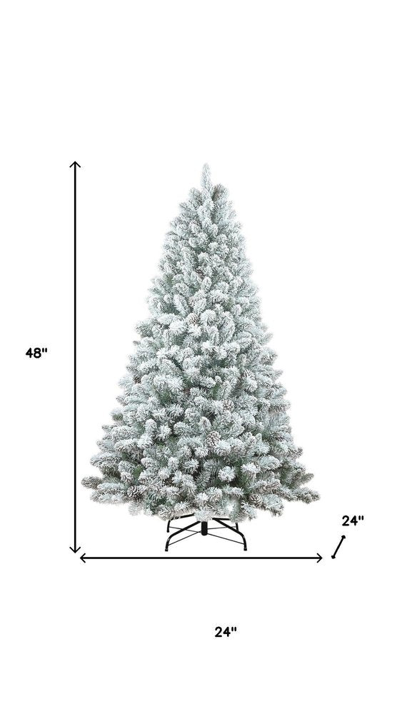 4' Slender Flocked Fir Christmas Tree