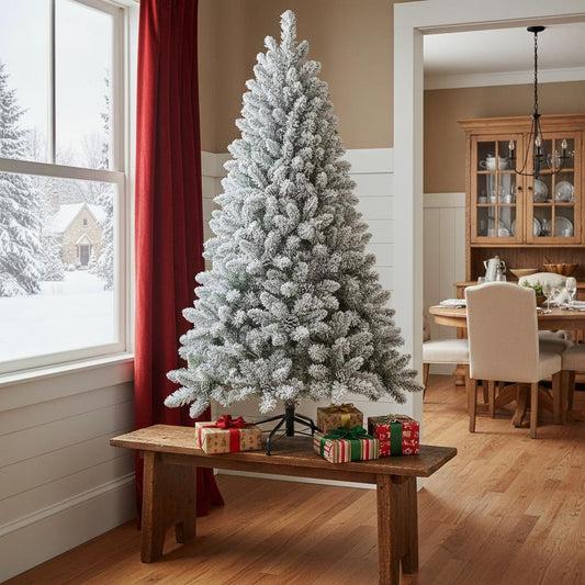 4' Slender Flocked Fir Christmas Tree