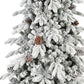 9' White Full Flocked Fir Christmas Tree With Decorations